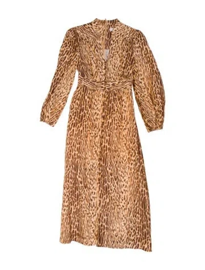 Pre-owned Zimmermann Linen Long Dress In Multi