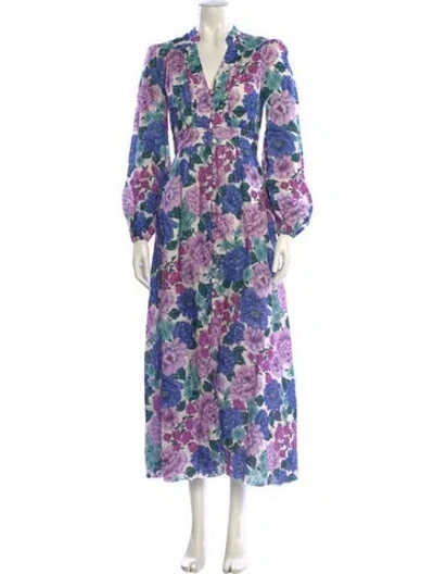 Pre-owned Zimmermann Linen Long Dress In Multi