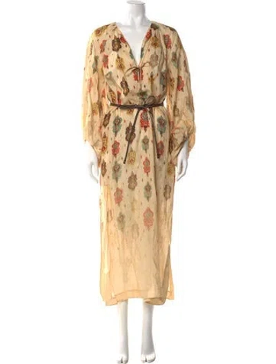 Pre-owned Zimmermann Linen Long Dress In Multi