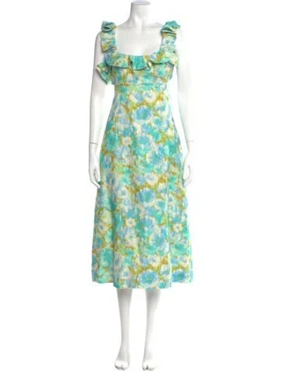 Pre-owned Zimmermann Linen Long Dress In Multi