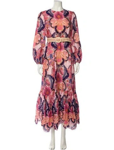 Pre-owned Zimmermann Linen Long Dress In Multi