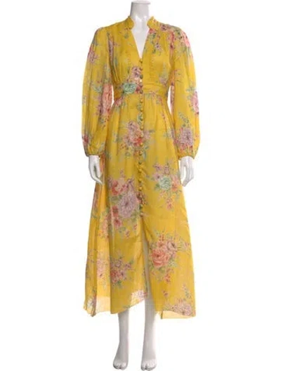 Pre-owned Zimmermann Linen Long Dress In Multi