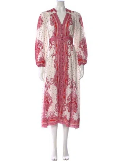 Pre-owned Zimmermann Linen Long Dress In Multi