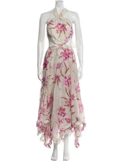 Pre-owned Zimmermann Linen Long Dress In Multi