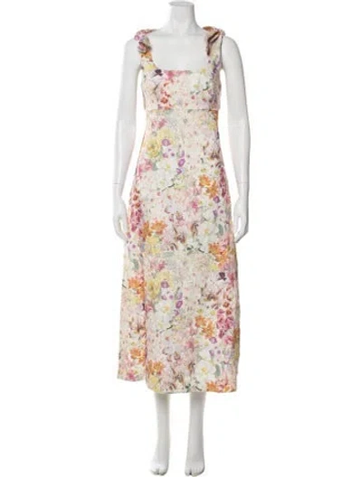 Pre-owned Zimmermann Linen Long Dress In Multi