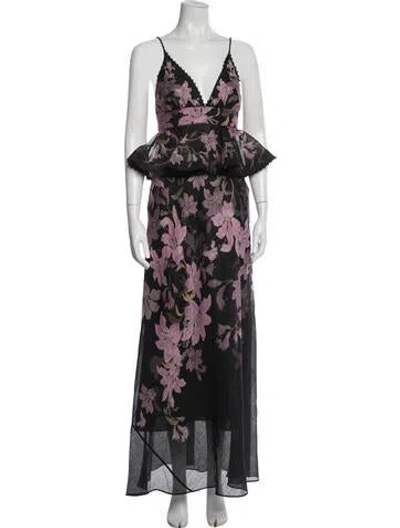 Pre-owned Zimmermann Linen Long Dress In Multi