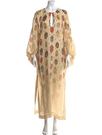 Pre-owned Zimmermann Linen Long Dress In Multicolor