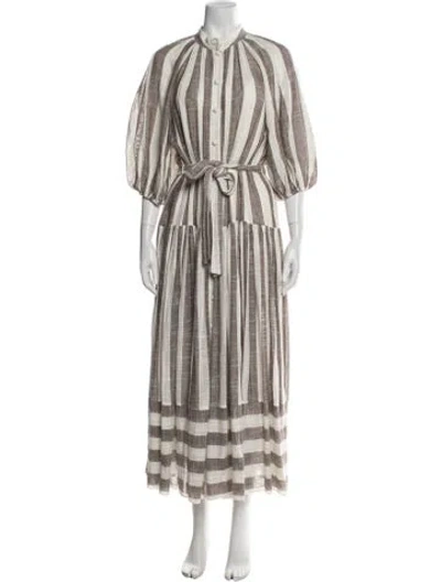Pre-owned Zimmermann Linen Long Dress In Multicolor