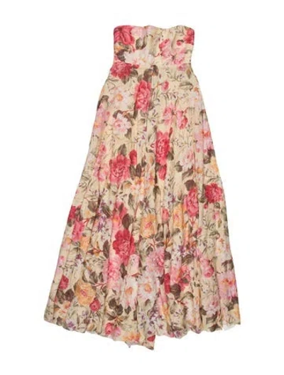 Pre-owned Zimmermann Linen Long Dress In Multicolor