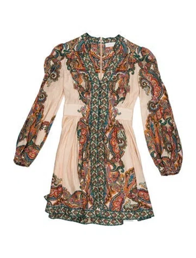 Pre-owned Zimmermann Linen Long Dress In Multicolor