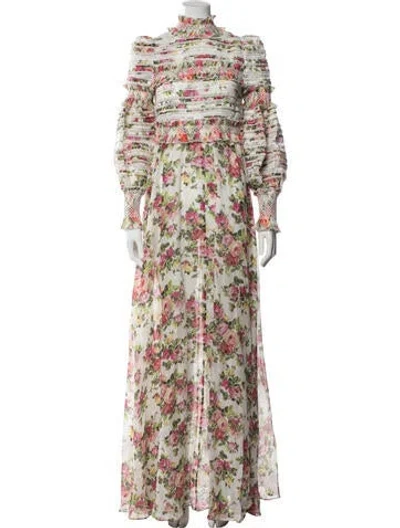 Pre-owned Zimmermann Linen Long Dress In Multicolor