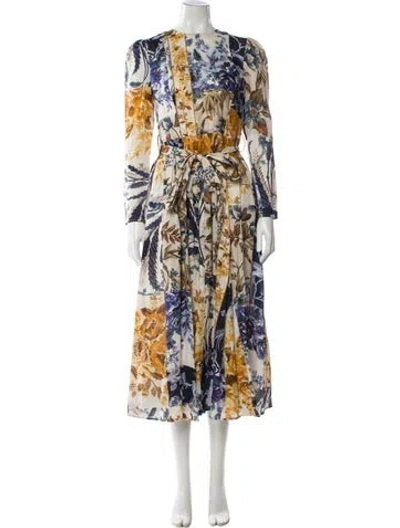 Pre-owned Zimmermann Linen Long Dress In Neutral