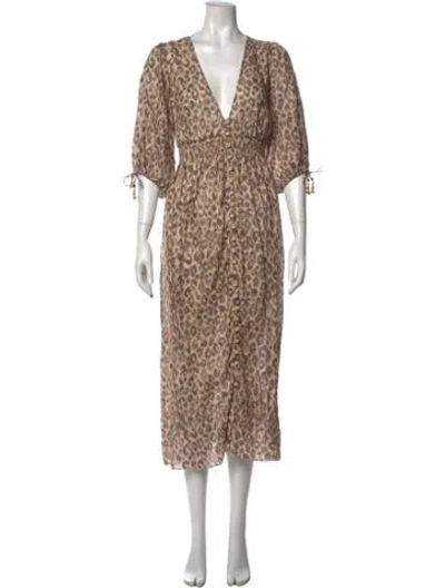 Pre-owned Zimmermann Linen Long Dress In Neutral
