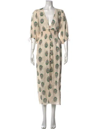 Pre-owned Zimmermann Linen Long Dress In Neutral