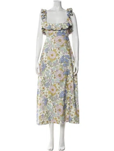 Pre-owned Zimmermann Linen Long Dress In Neutral