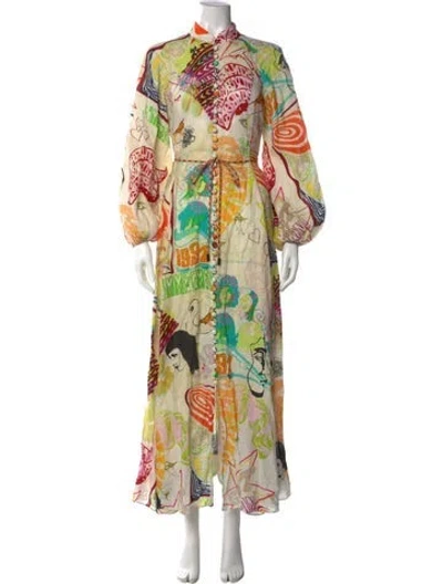 Pre-owned Zimmermann Linen Long Dress In Neutral