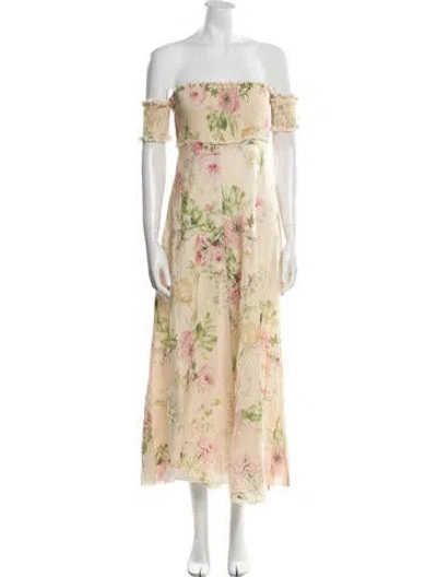 Pre-owned Zimmermann Linen Long Dress In Neutral