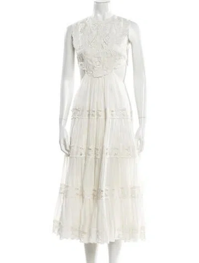 Pre-owned Zimmermann Linen Long Dress In Neutral