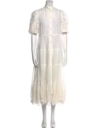 Pre-owned Zimmermann Linen Long Dress In Neutral