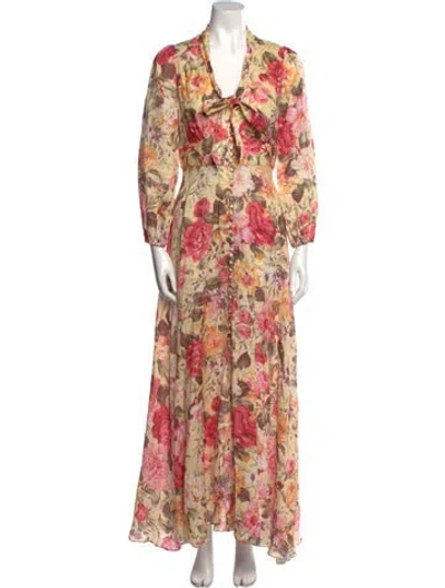 Pre-owned Zimmermann Linen Long Dress In Neutral