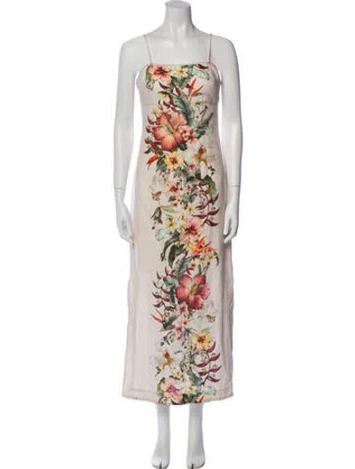 Pre-owned Zimmermann Linen Long Dress In Neutral