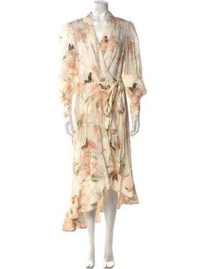 Pre-owned Zimmermann Linen Long Dress In Neutral