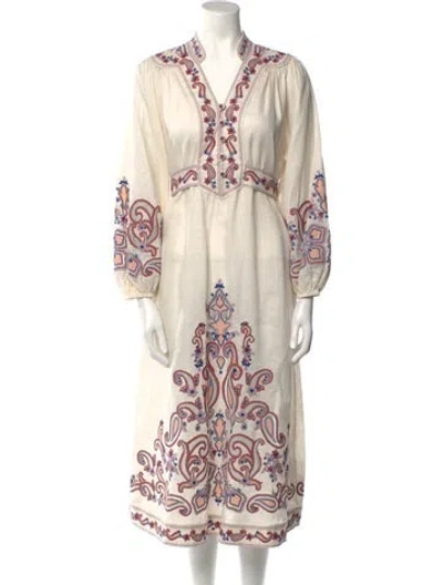 Pre-owned Zimmermann Linen Long Dress In Neutral