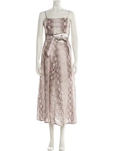 Pre-owned Zimmermann Linen Long Dress In Neutral