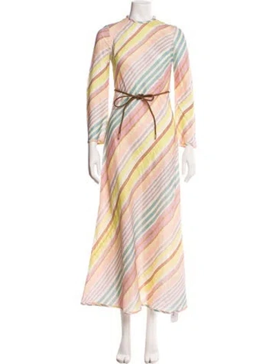 Pre-owned Zimmermann Linen Long Dress In Neutral