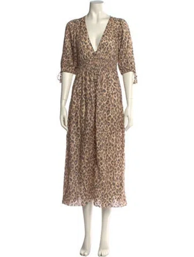 Pre-owned Zimmermann Linen Long Dress In Neutral