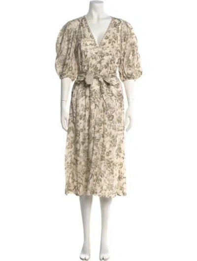 Pre-owned Zimmermann Linen Long Dress In Neutral