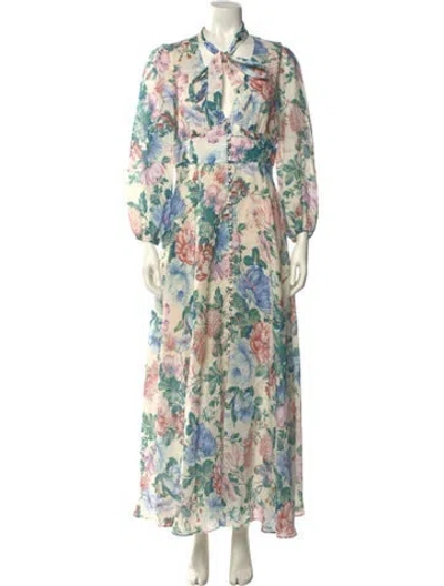 Pre-owned Zimmermann Linen Long Dress In Neutral
