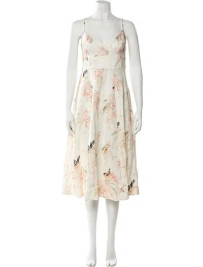 Pre-owned Zimmermann Linen Long Dress In Neutral