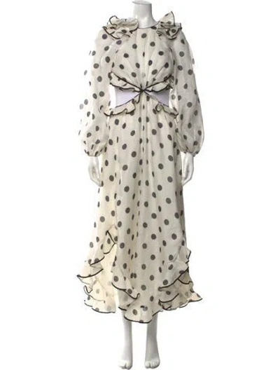 Pre-owned Zimmermann Linen Long Dress In Neutral