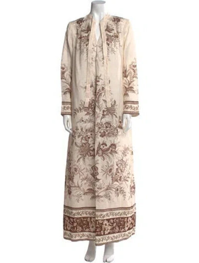 Pre-owned Zimmermann Linen Long Dress In Neutral