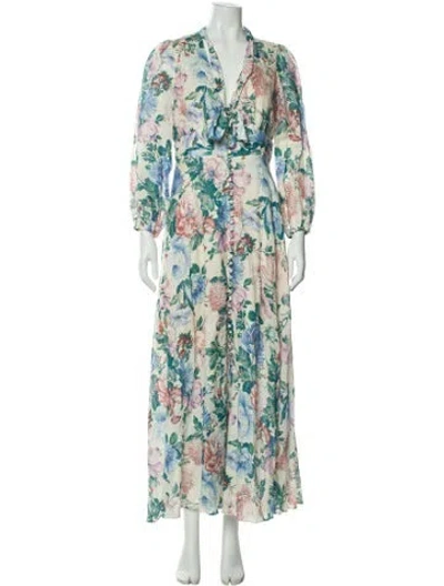 Pre-owned Zimmermann Linen Long Dress In Neutral