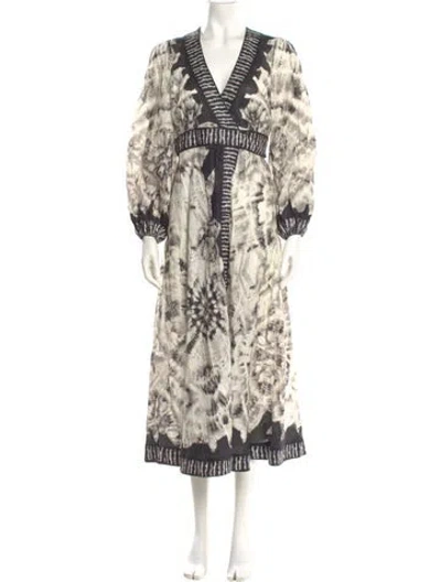 Pre-owned Zimmermann Linen Long Dress In Neutral