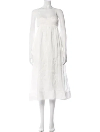 Pre-owned Zimmermann Linen Long Dress In Neutral