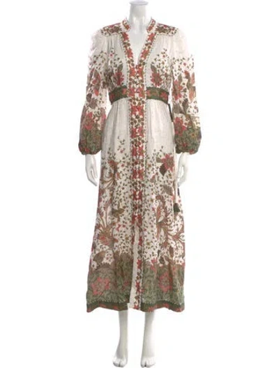 Pre-owned Zimmermann Linen Long Dress In Neutral