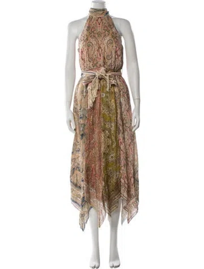 Pre-owned Zimmermann Linen Long Dress In Neutral