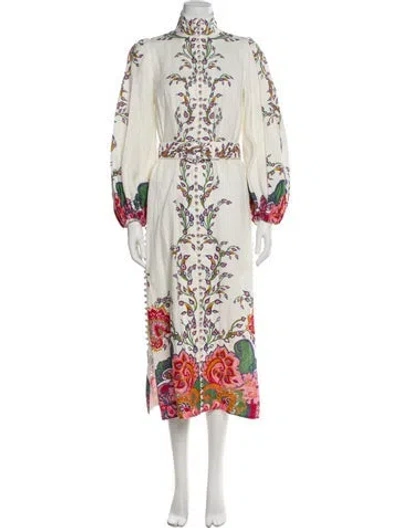 Pre-owned Zimmermann Linen Long Dress In Neutral