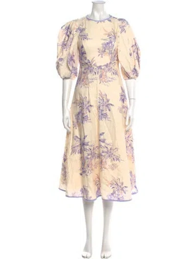 Pre-owned Zimmermann Linen Long Dress In Neutral