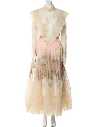 Pre-owned Zimmermann Linen Long Dress In Neutral