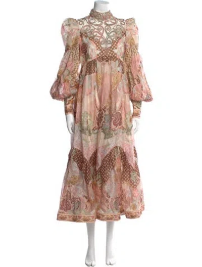 Pre-owned Zimmermann Linen Long Dress In Neutral