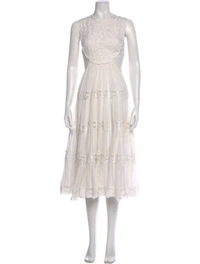 Pre-owned Zimmermann Linen Long Dress In Neutral