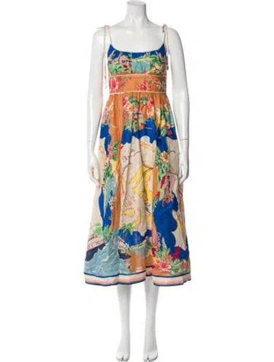 Pre-owned Zimmermann Linen Long Dress In Neutral