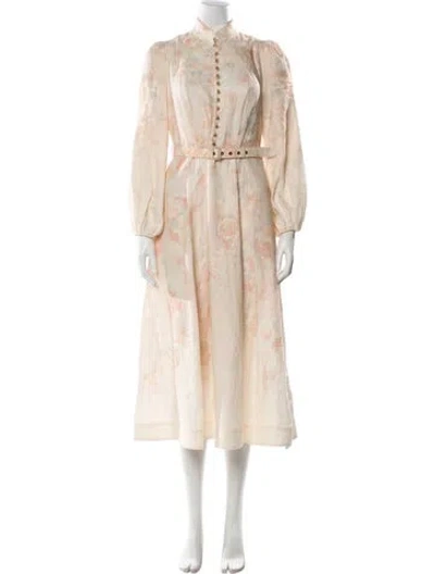 Pre-owned Zimmermann Linen Long Dress In Neutral