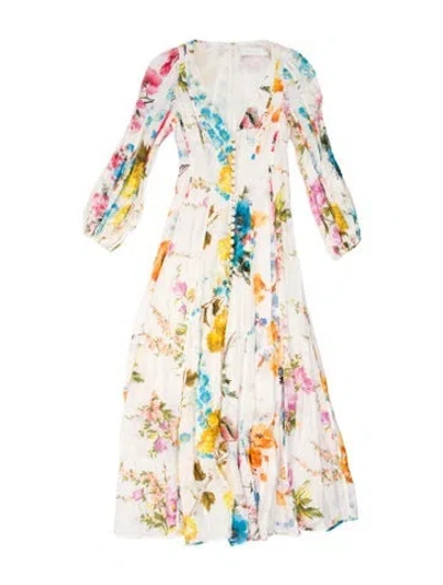 Pre-owned Zimmermann Linen Long Dress In Neutral
