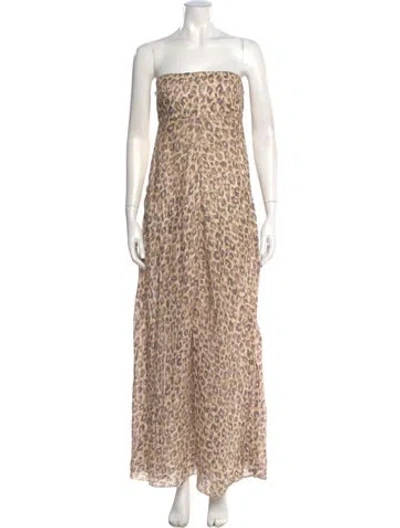 Pre-owned Zimmermann Linen Long Dress In Neutral