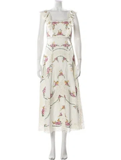 Pre-owned Zimmermann Linen Long Dress In Neutral